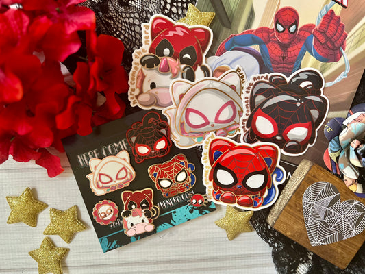 *MEGA SET* The Amazing Spider Kitten - 5 Pins & 4 Stickers
