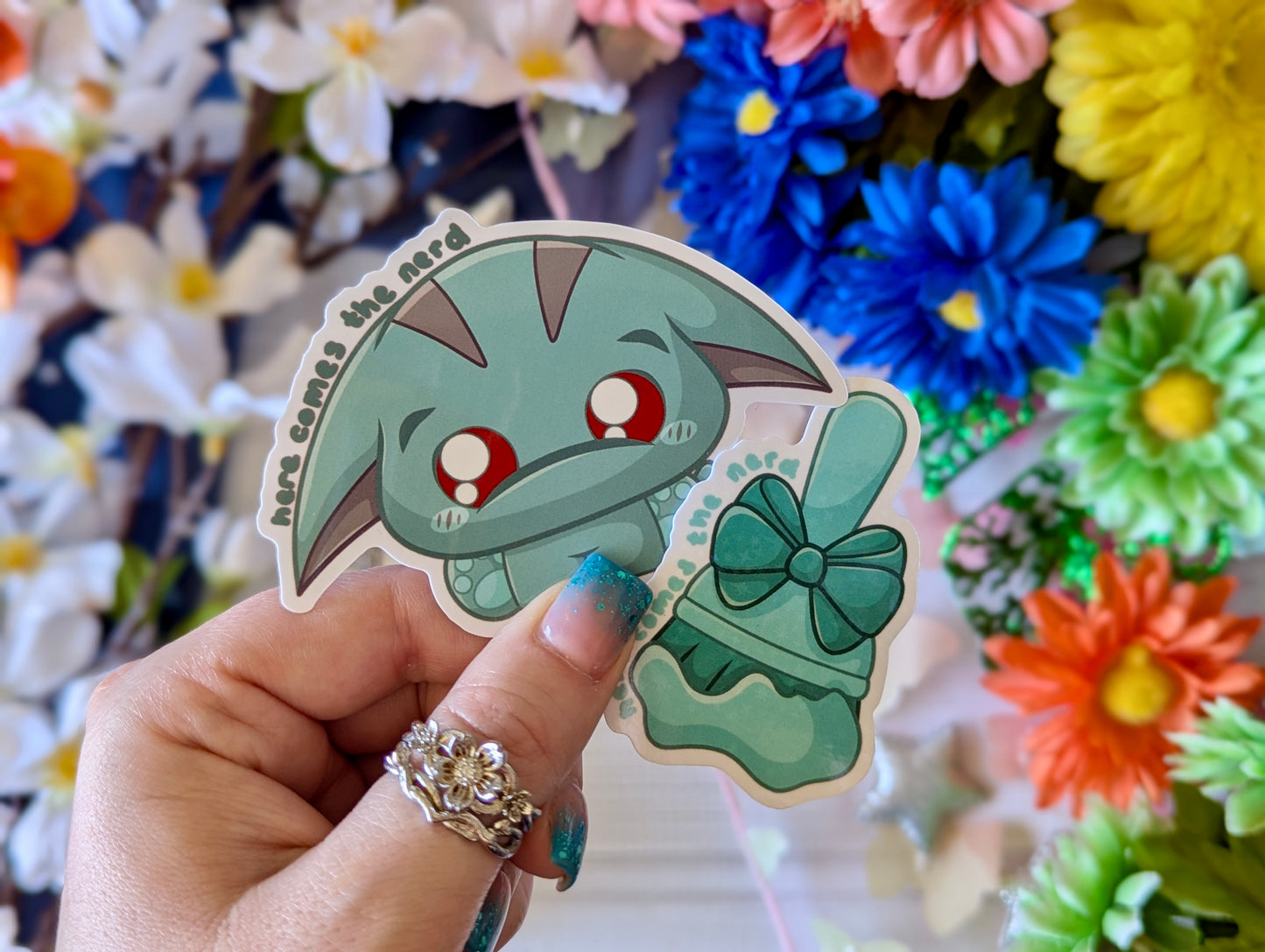 *Glow in the Dark* Ghost Snoogle Set, Pixel Pets - (2) Enamel Pins & (2) Sticker Set