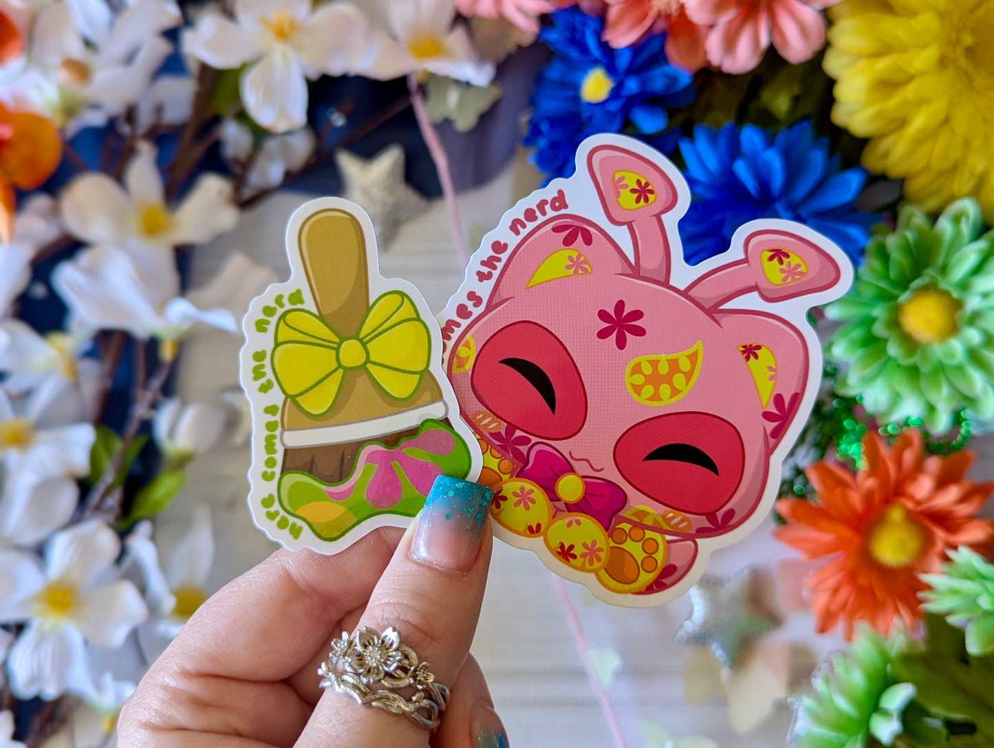 Disco Purrisha Set, Pixel Pets - (2) Enamel Pins & (2) Sticker Set
