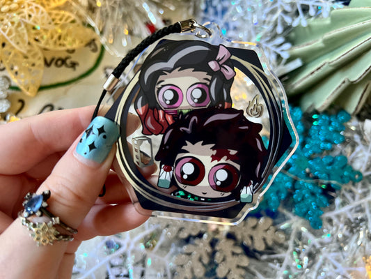 Slayer Siblings - PVC Ornament with Silver Hot Stamping