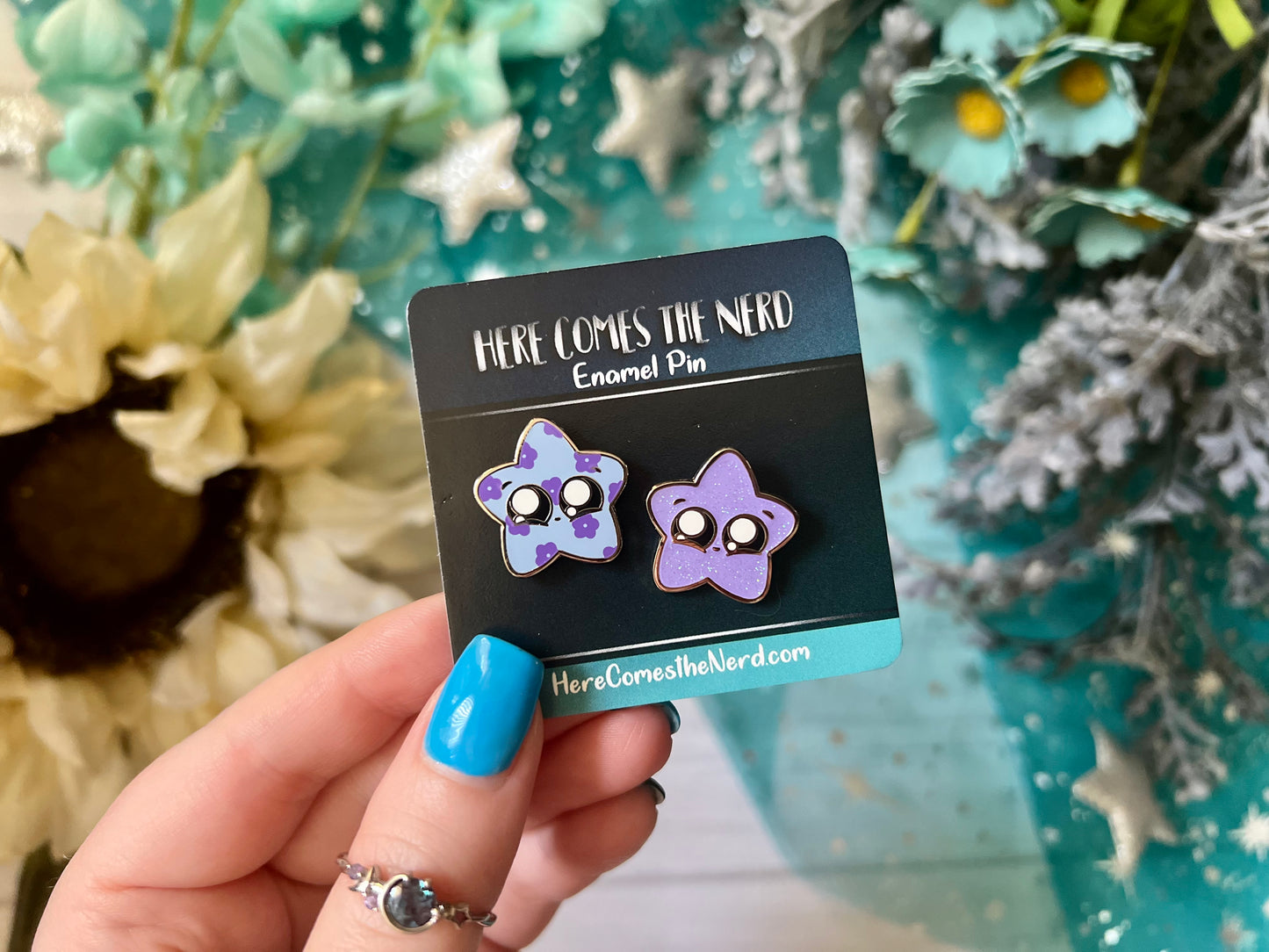 *Collectible* *MINI* Strela's Star Chonks (Purple) - 2 Enamel Pins