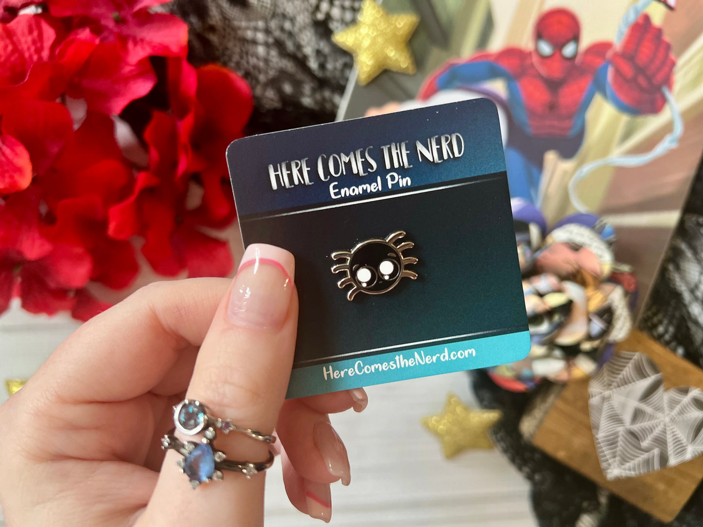 *MINI* Strela's Spidey (Black) - Enamel Pin