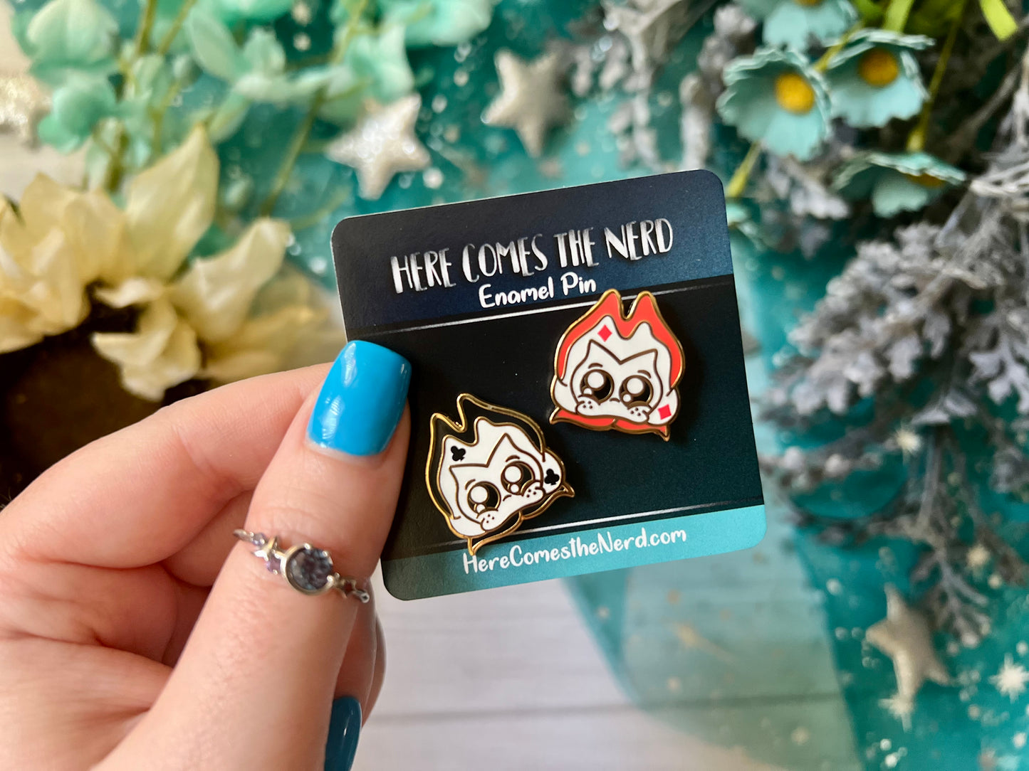 *Collectible* *MINI* Singing Flowers (Card Set #2) - 2 Enamel Pins