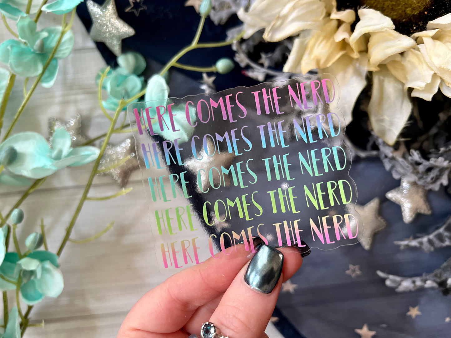 *Reward Only!* Here Comes the Nerd (Logo) - Translucent Sticker