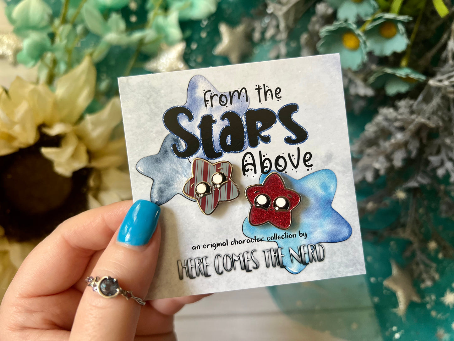 *Collectible* *MINI* Strela's Star Chonks (Red) - 2 Enamel Pins