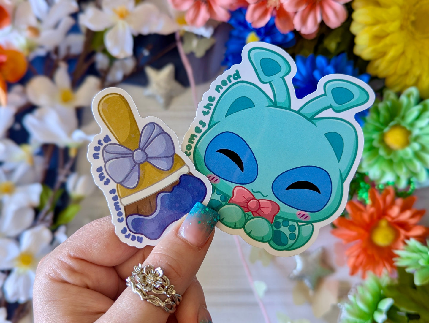 Blue Purrisha Set, Pixel Pets - (2) Enamel Pins & (2) Sticker Set