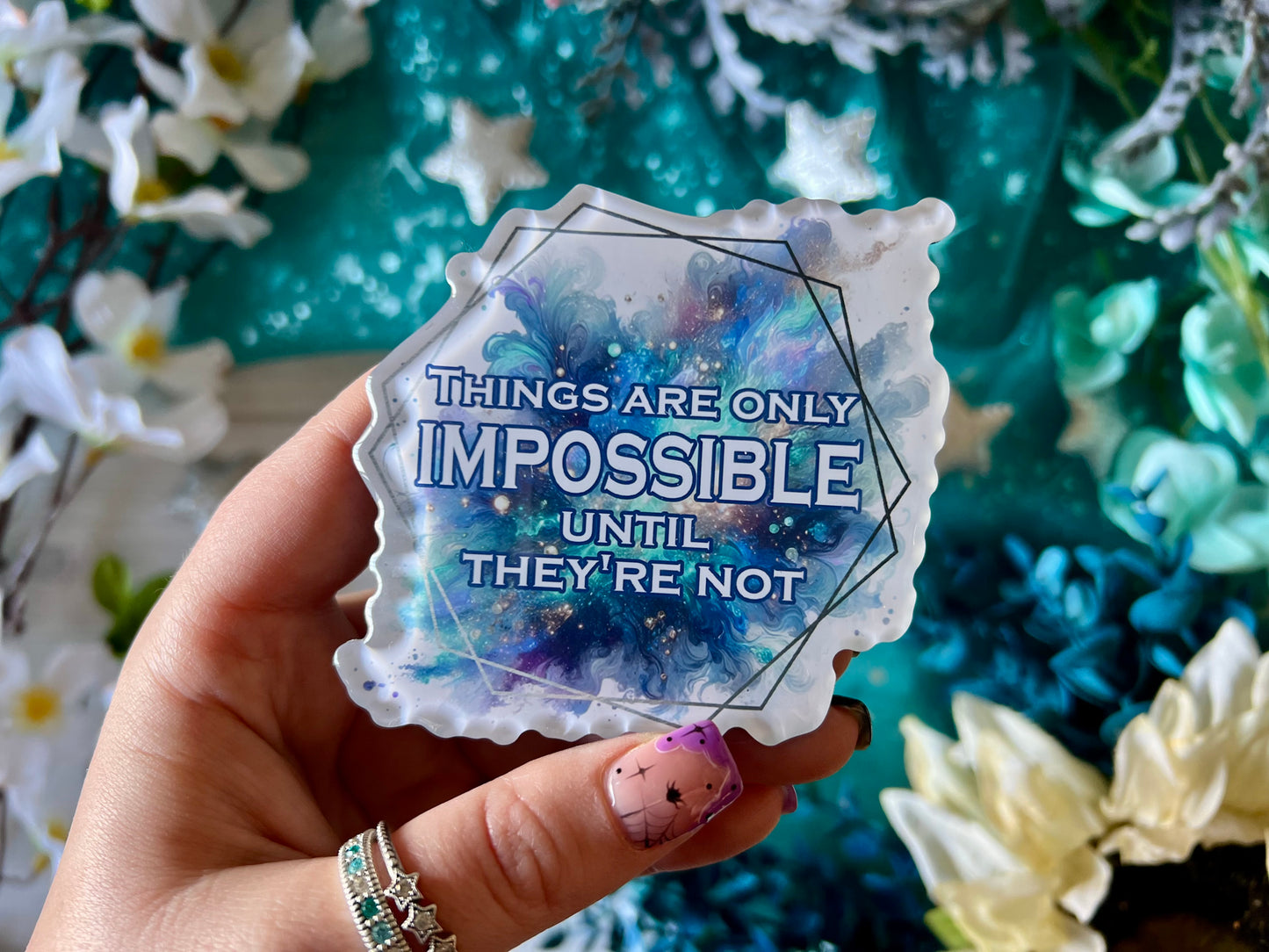 “Things are only Impossible...” Quote - Acrylic Magnet