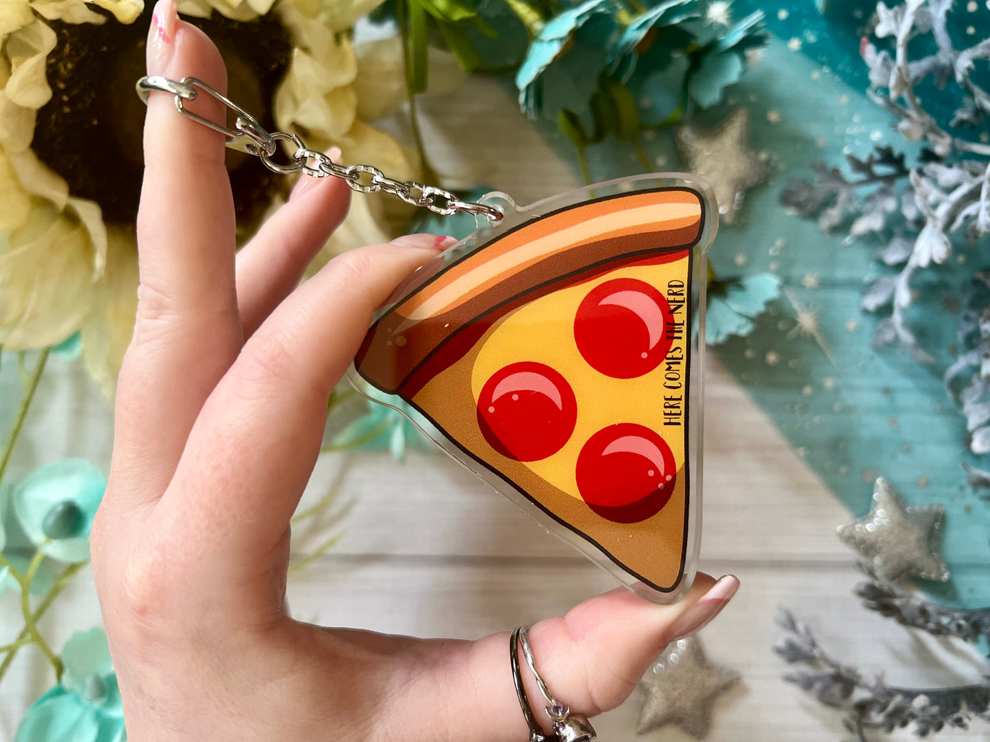 Young Pizza Turtles - Acrylic Shaker Keychain including 4 Charms
