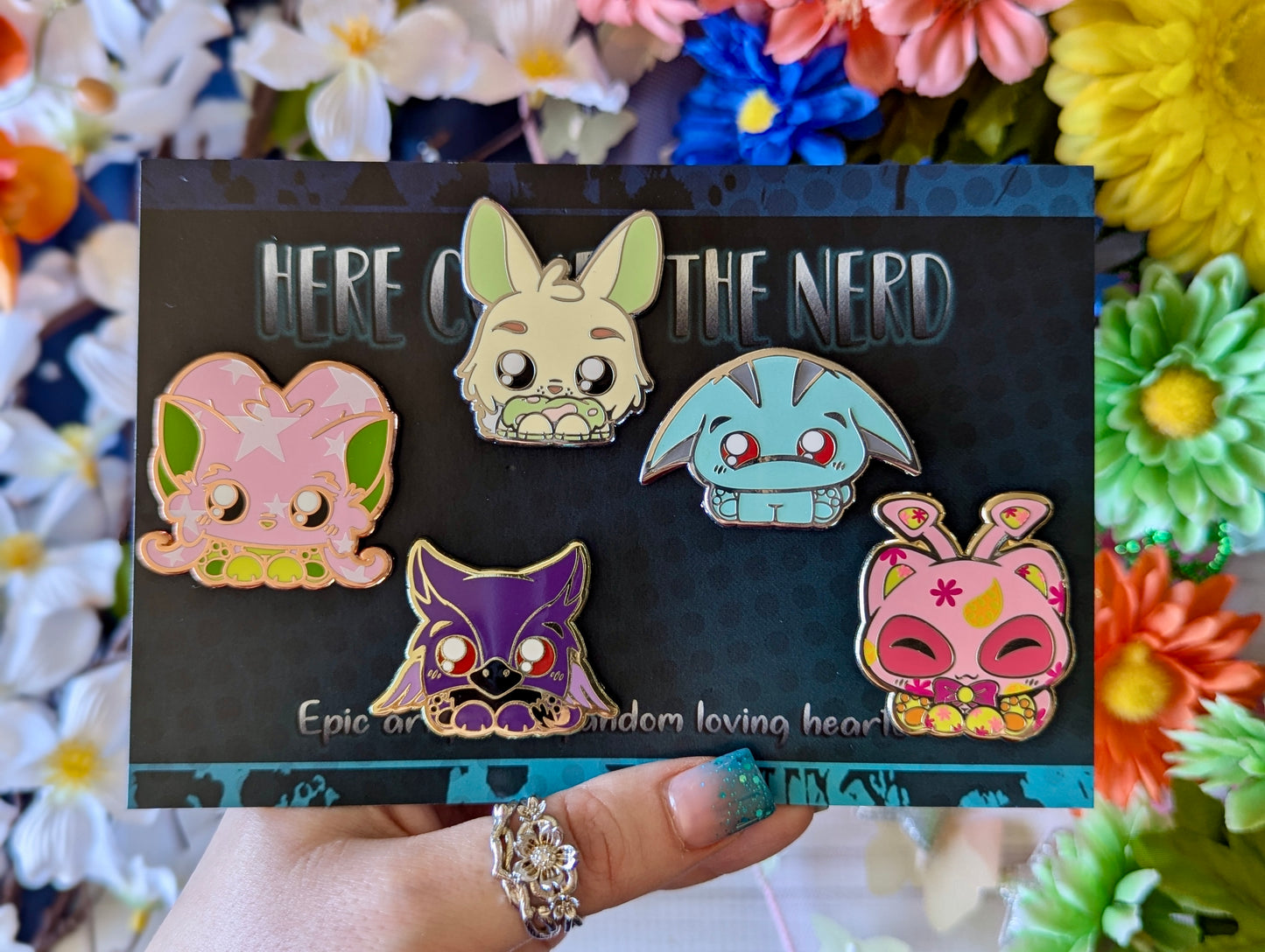 *MEGA SET* Painted Collection, Pixel Pets - (10) Enamel Pins & (10) Sticker Set
