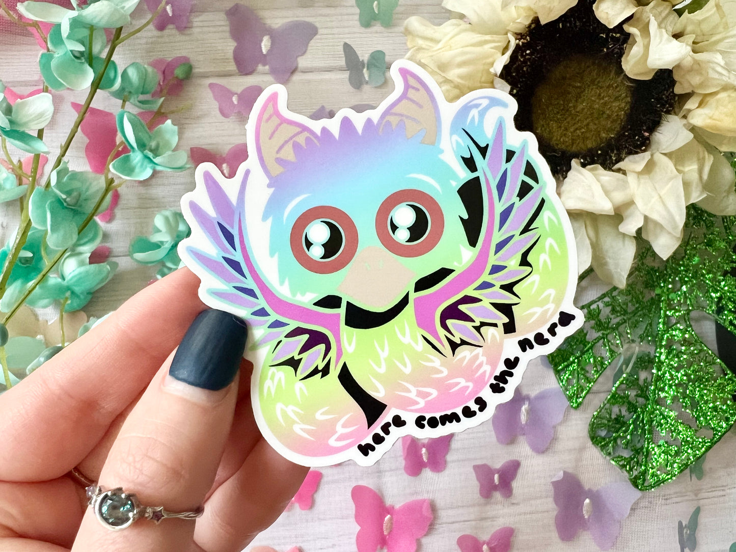 Rainbow Winged Serpent - Vinyl Sticker (FREEEEE Shipping!)