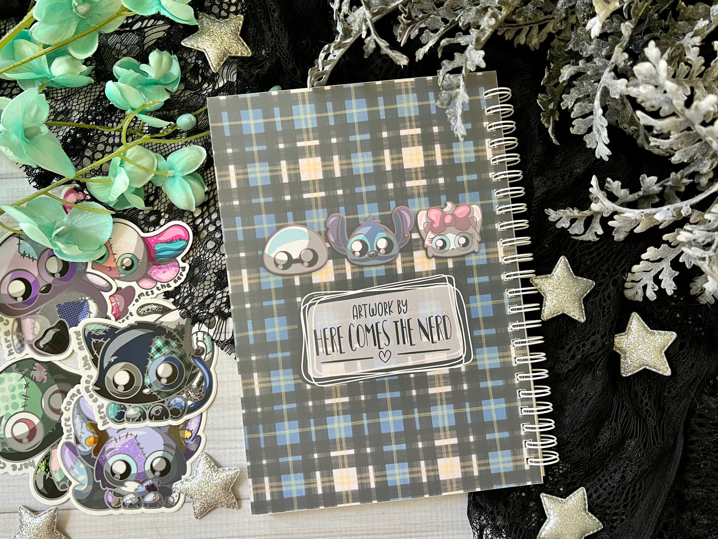 Animated Sidekicks, Plaid Series - Reusable Sticker Book