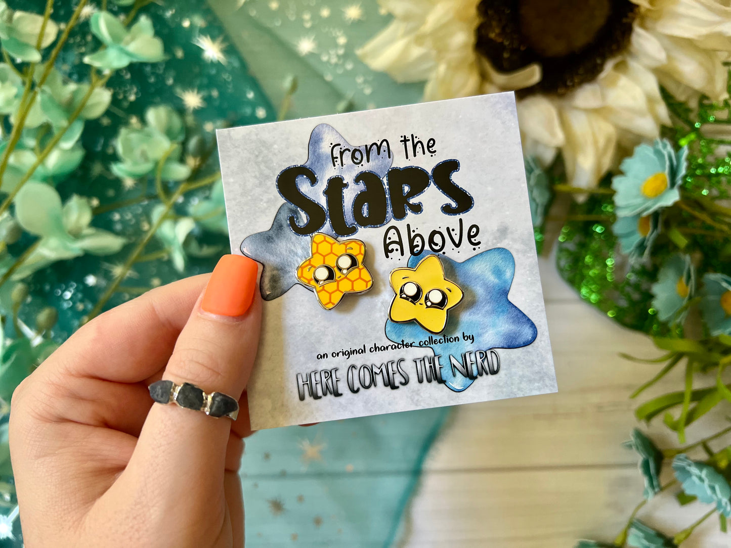 *Collectible* *MINI* Strela's Star Chonks (Yellow Glow) - 2 Enamel Pins