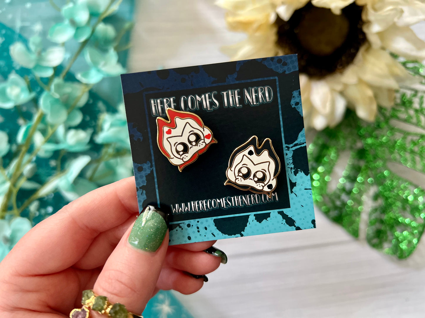 *Collectible* *MINI* Singing Flowers (Card Set #1) - 2 Enamel Pins