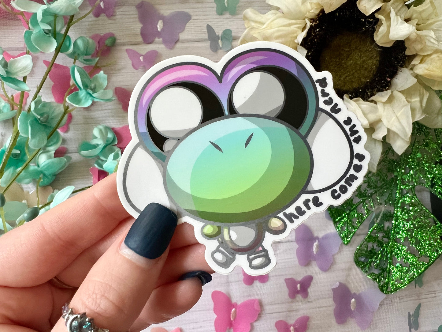 Rainbow Dinosaur - Vinyl Sticker (FREEEEE Shipping!)