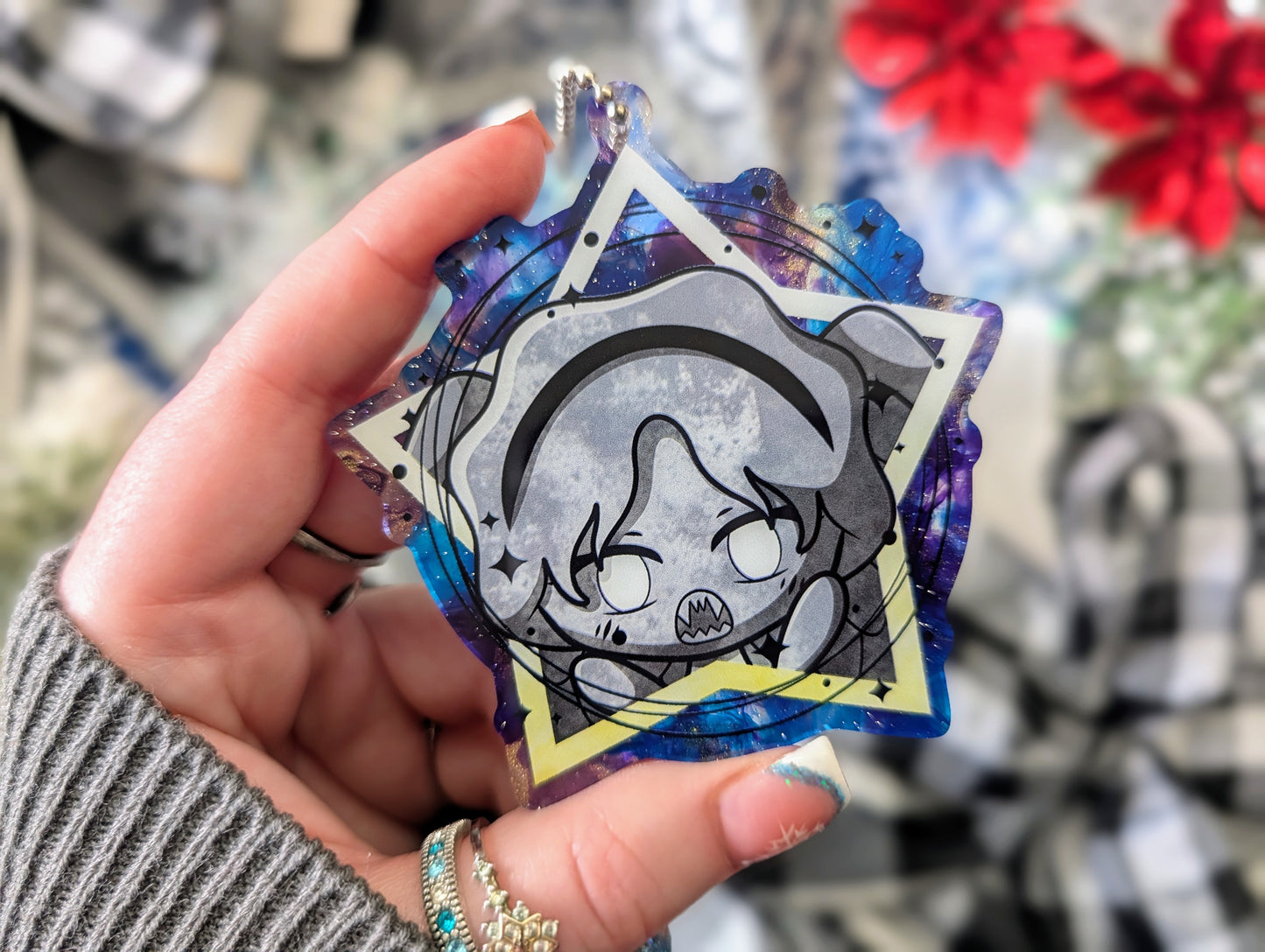 Sad Angel - Pearlescent PVC Ornament