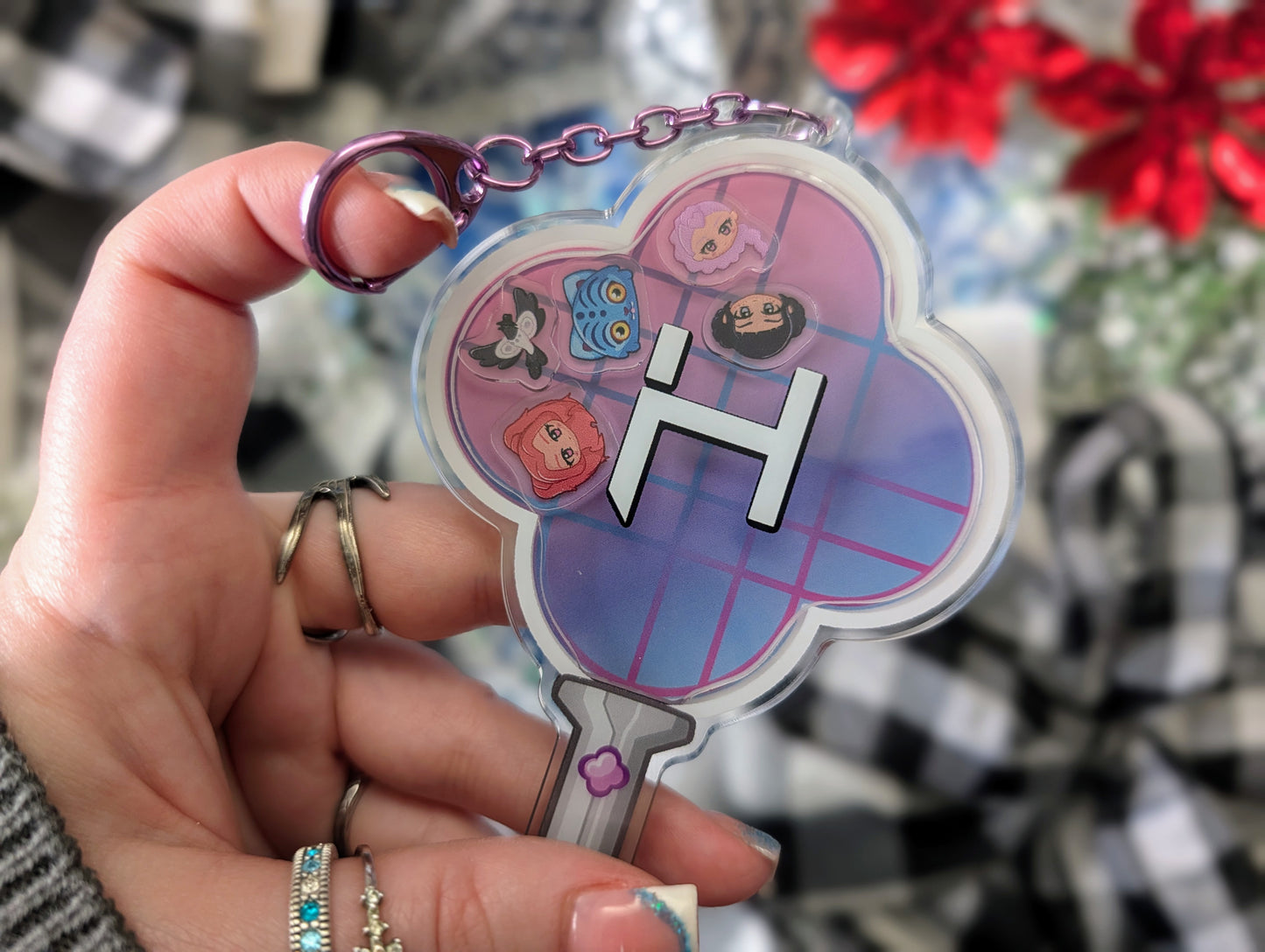 Singing Hunter Heroes - Acrylic Shaker Keychain including 5 Charms