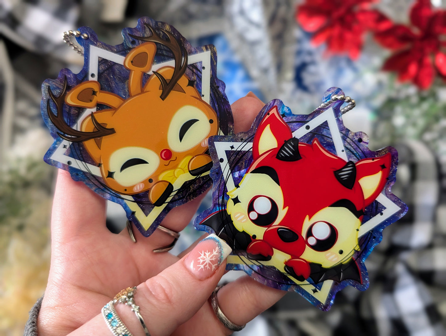 Christmas Purrisha - Pearlescent PVC Ornament