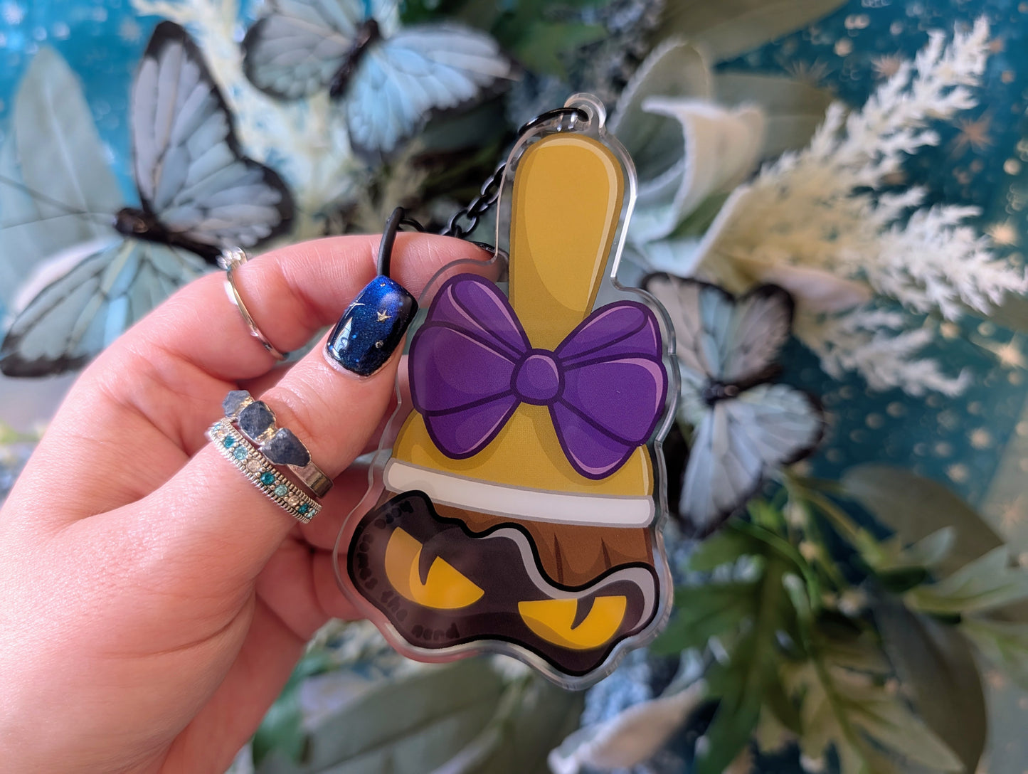 Halloween Paint Brush, Pixel Pets - Acrylic Shaker Keychain including 5 Charms