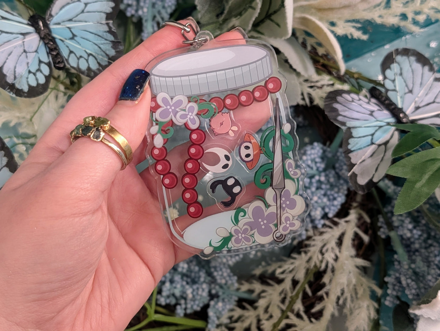 Jar of Bugs, Bug Kingdom - Acrylic Shaker Keychain including 5 Charms