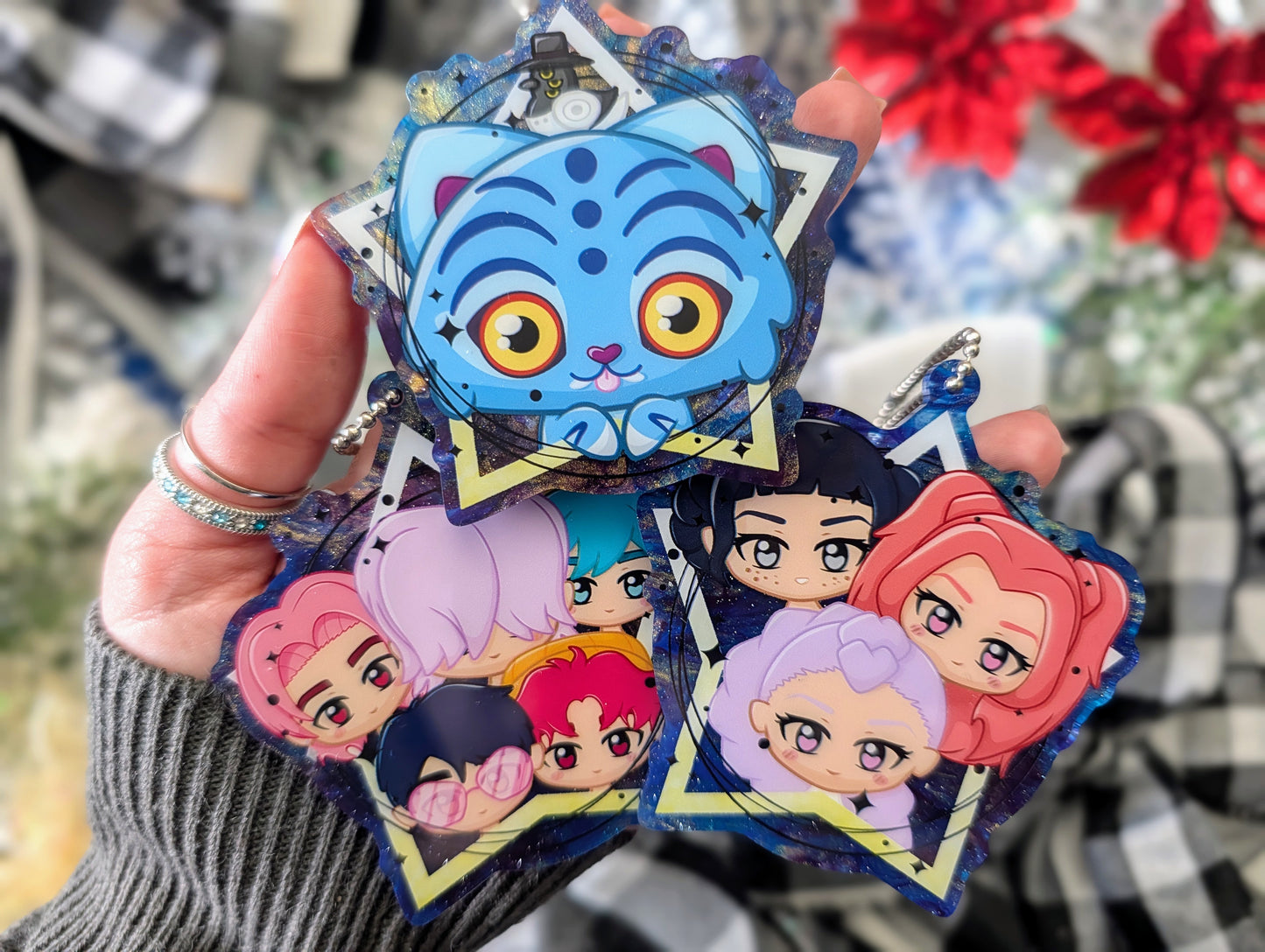 Derpy Tiger & Bestie Birb - Pearlescent PVC Ornament