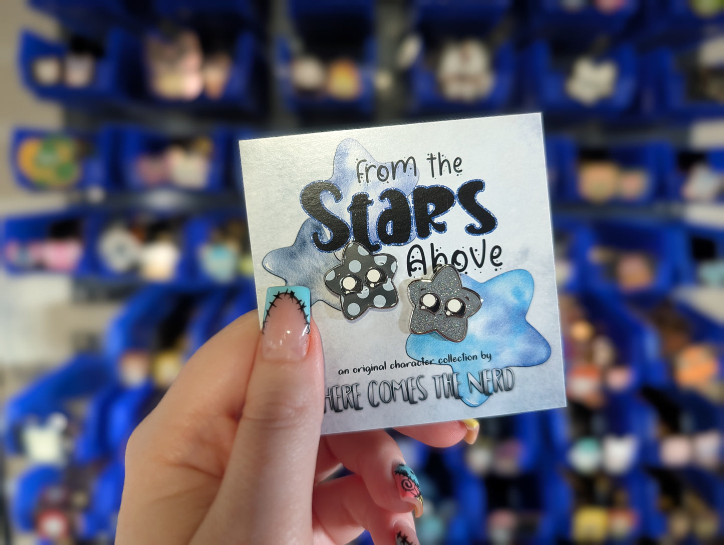 *Collectible* *MINI* Strela's Star Chonks (Grey) - 2 Enamel Pins