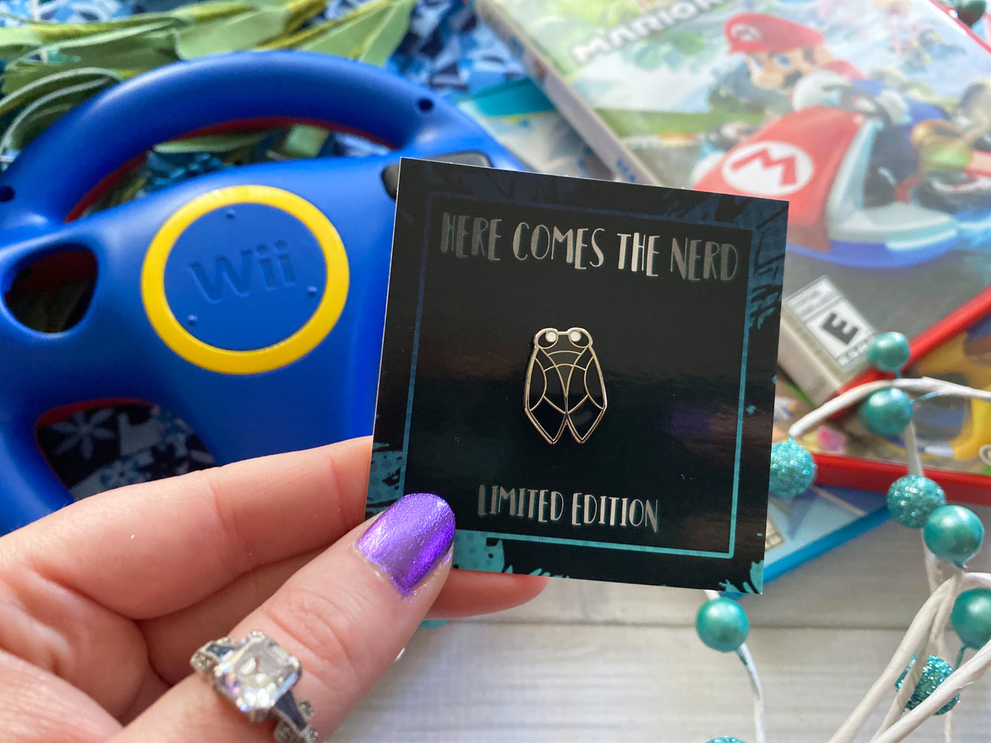 *Collectible* *MINI* Goth Cicada - Enamel Pin