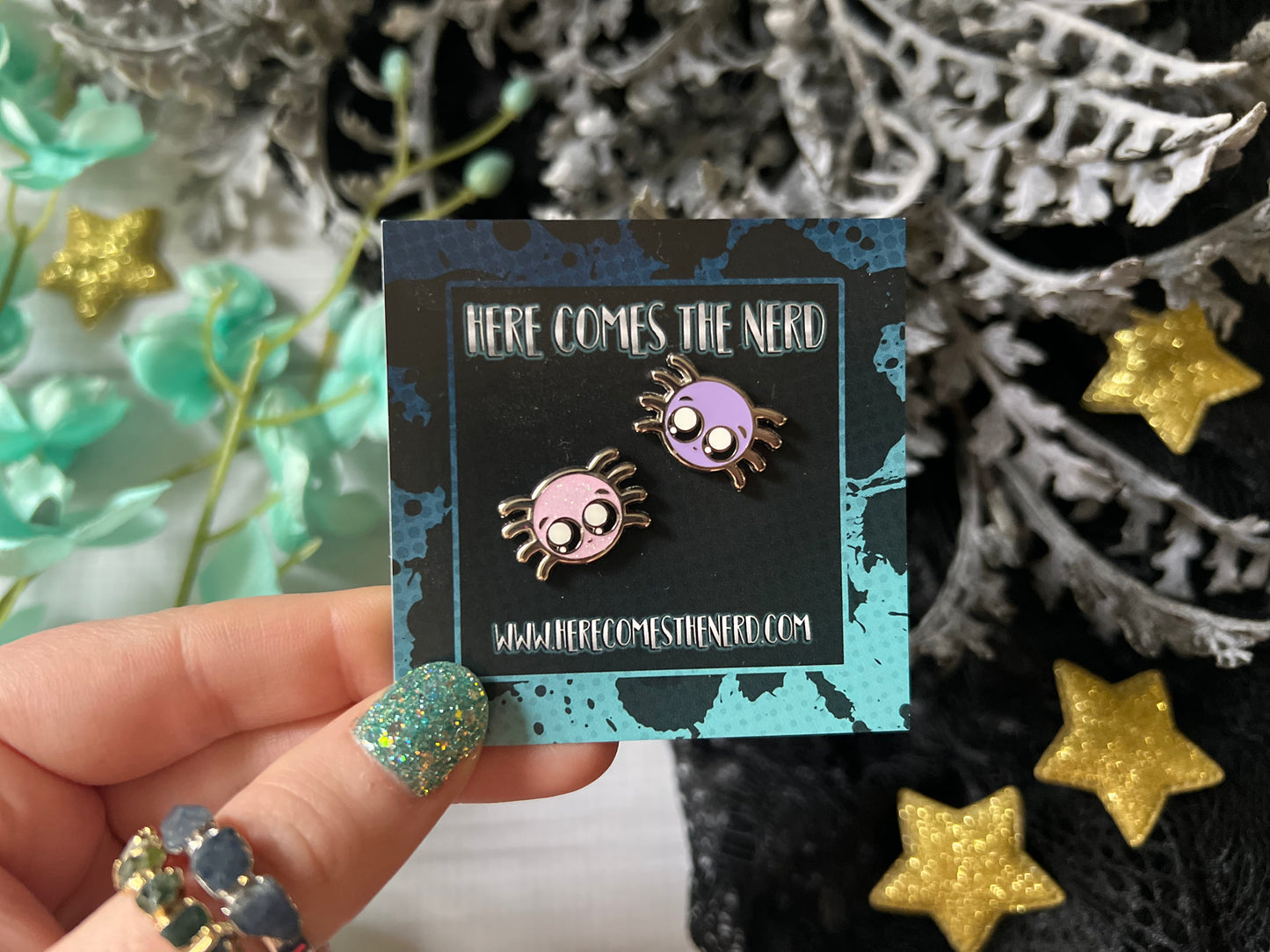 *MINI* Strela's Spideys (Pink & Purple) - 2 Enamel Pins