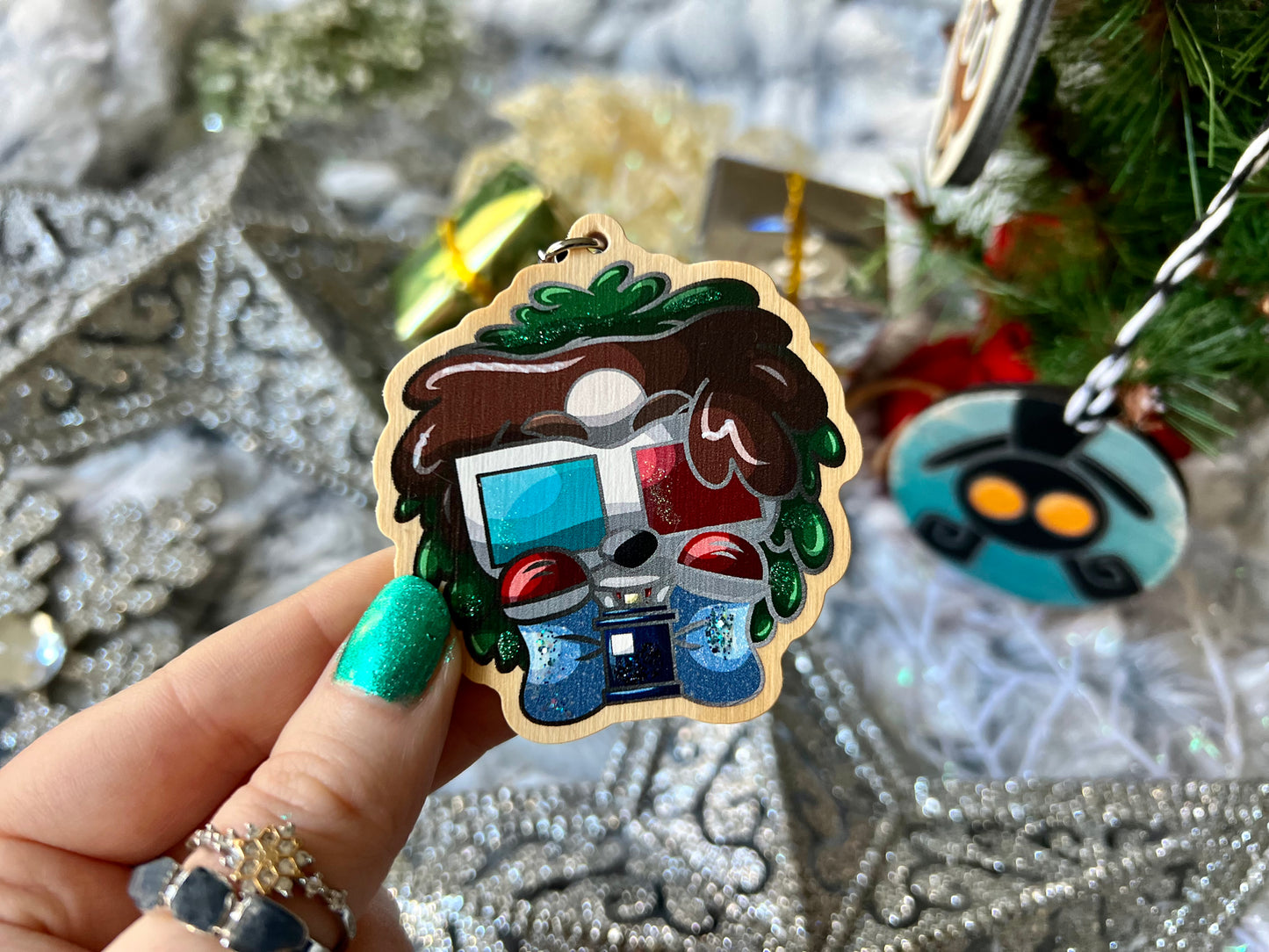 10th Doctor Doggo - Wood Ornament with Hand Painted Embellishments