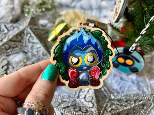 King of the Underworld - Wood Ornament with Hand Painted Embellishments