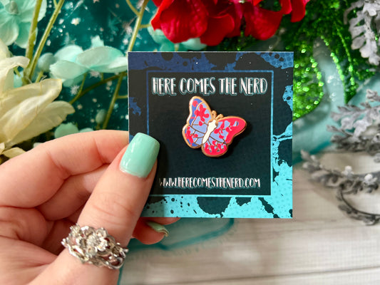 *Collectible* *MINI* Pink/Blue Butterfly - Enamel Pin