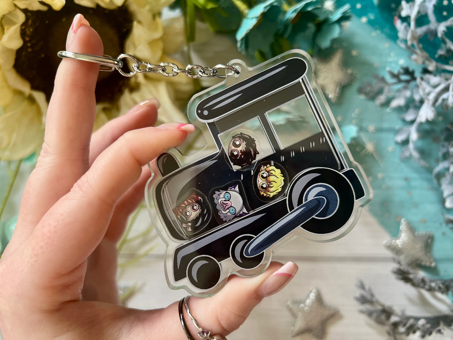 Demon Train - Acrylic Shaker Keychain including 4 Charms