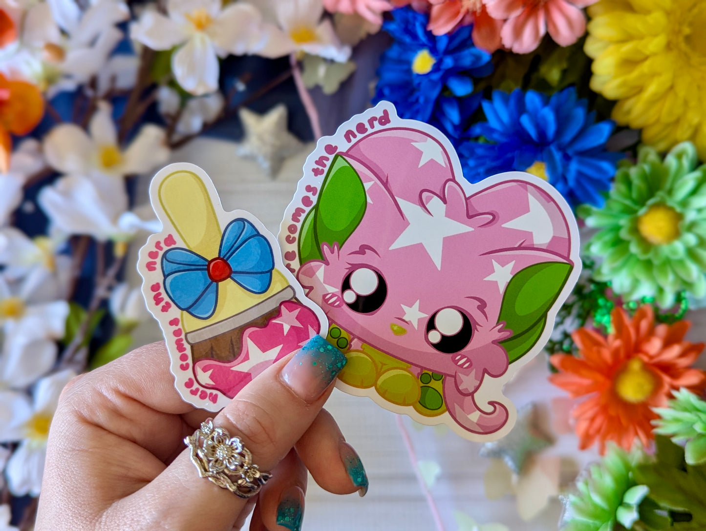 Anniversary Fluffara Set, Pixel Pets - (2) Enamel Pins & (2) Sticker Set