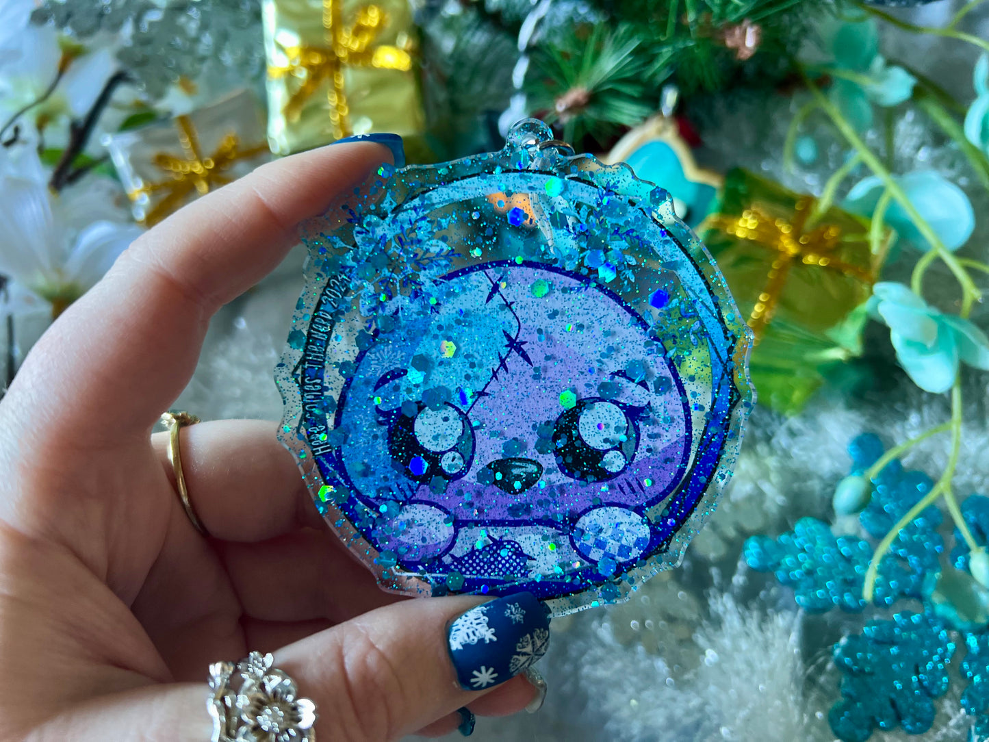 Vrey, From the Stars Above* - PVC Ornament with Blue Glitter Acrylic