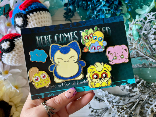 *MEGA SET* Shiny Pocket Monsters (limited time) - 6 Enamel Pins
