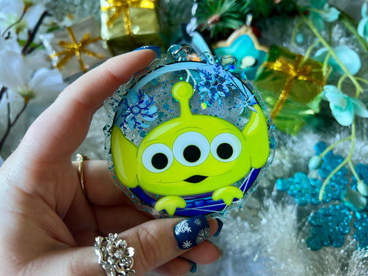 Toy - PVC Ornament with Blue Glitter Acrylic