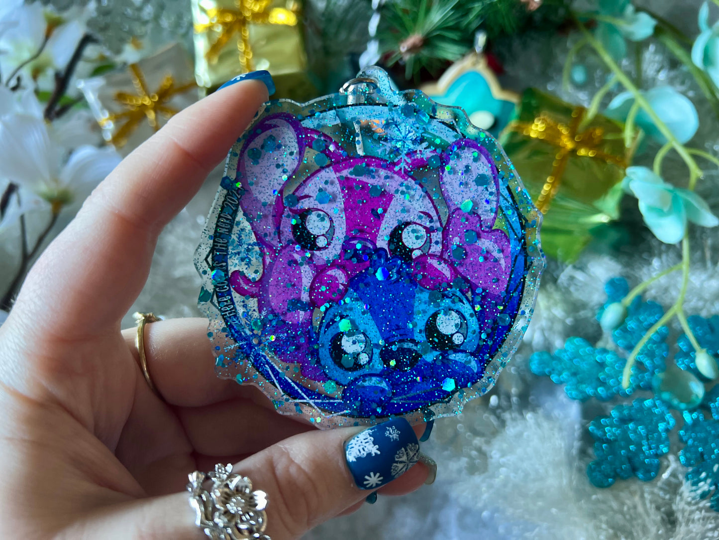 Experiment & Siren - PVC Ornament with Blue Glitter Acrylic