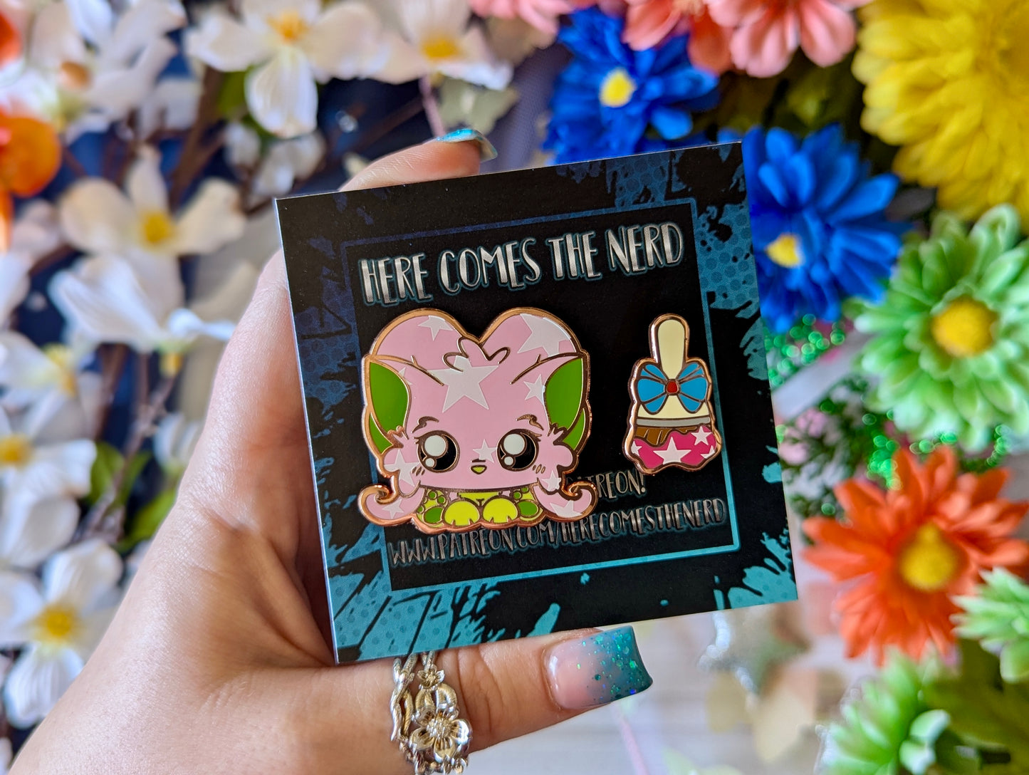 Anniversary Fluffara Set, Pixel Pets - (2) Enamel Pins & (2) Sticker Set