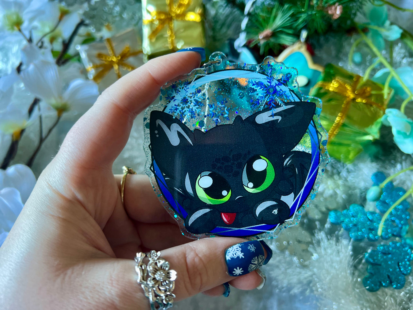 No Toof - PVC Ornament with Blue Glitter Acrylic