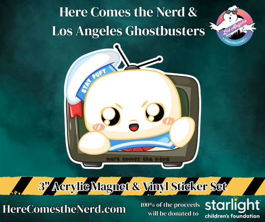 *PREORDER* Marshmallow Menace, Los Angeles Ghostbuster Charity Event - Magnet & Sticker Set