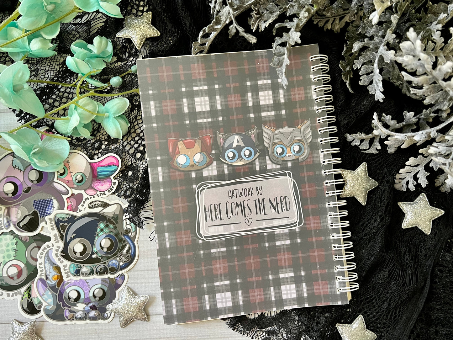 Cosplaying Kittens, Plaid Series - Reusable Sticker Book