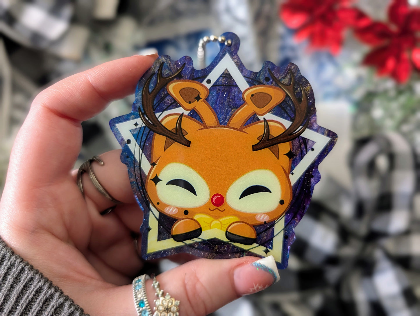 Christmas Purrisha - Pearlescent PVC Ornament