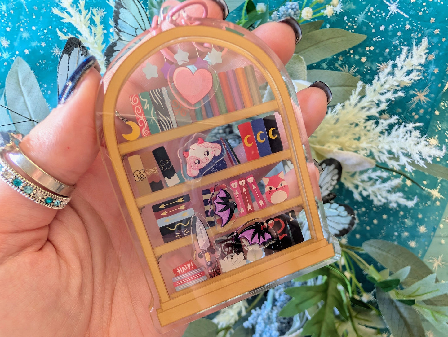 Sheya's Library, From the Stars Above*  - Acrylic Shaker Keychain including 5 Charms