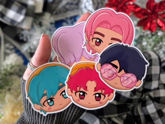 Demon Boy Band, Soda Pop Version - (5) Vinyl Stickers (FREEEEE Shipping!)