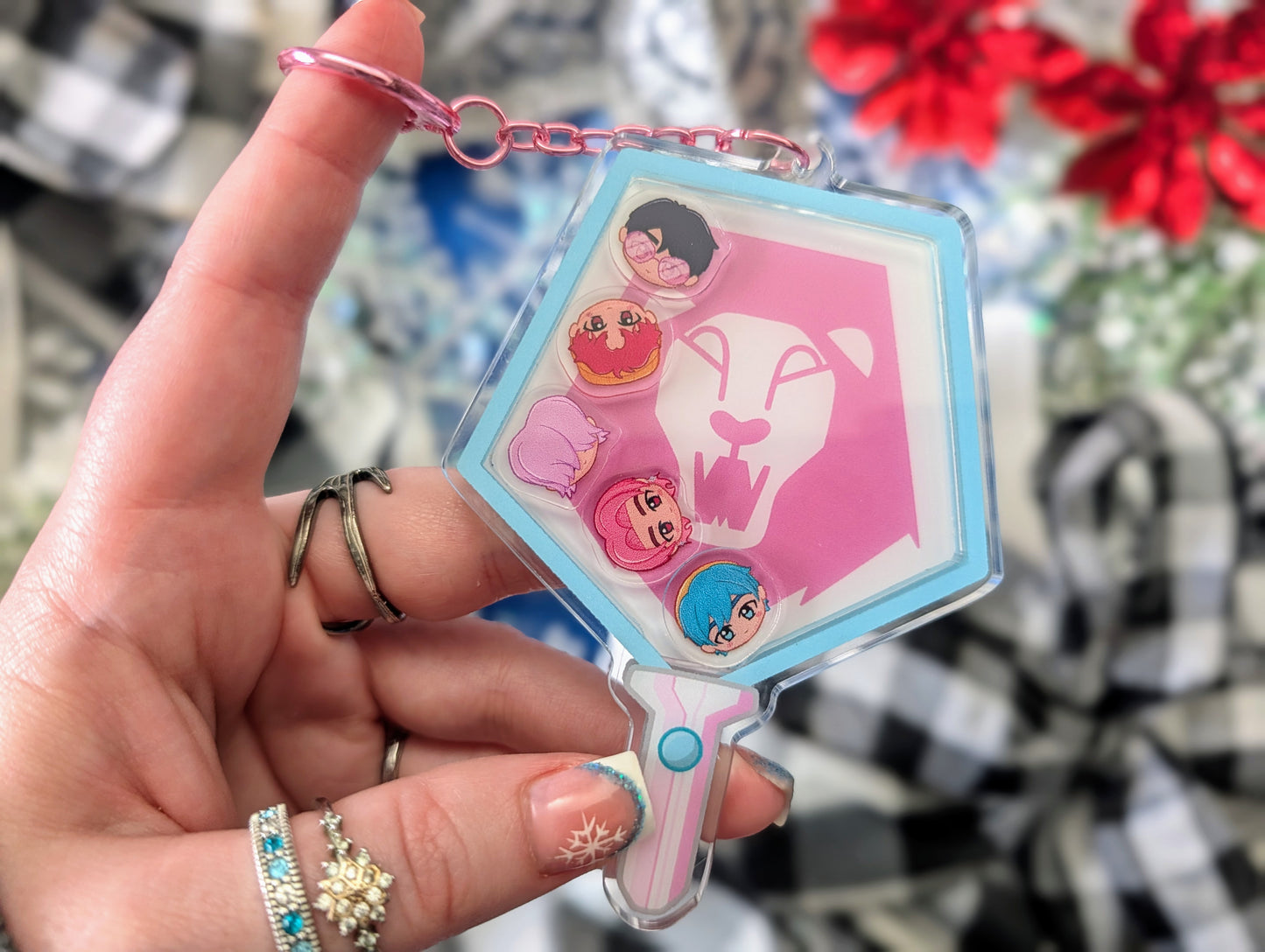 Demon Boy Band, Soda Pop & Idol Versions - Acrylic Shaker Keychain including 5 Charms