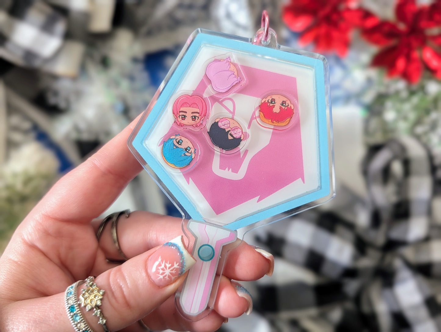 Demon Boy Band, Soda Pop & Idol Versions - Acrylic Shaker Keychain including 5 Charms