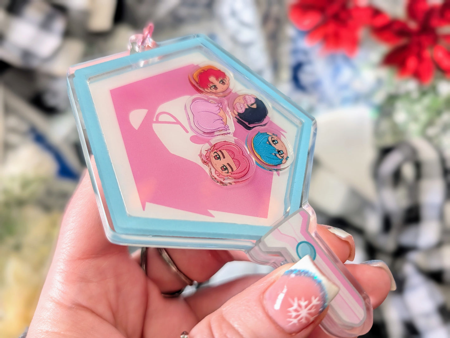 Demon Boy Band, Soda Pop & Idol Versions - Acrylic Shaker Keychain including 5 Charms