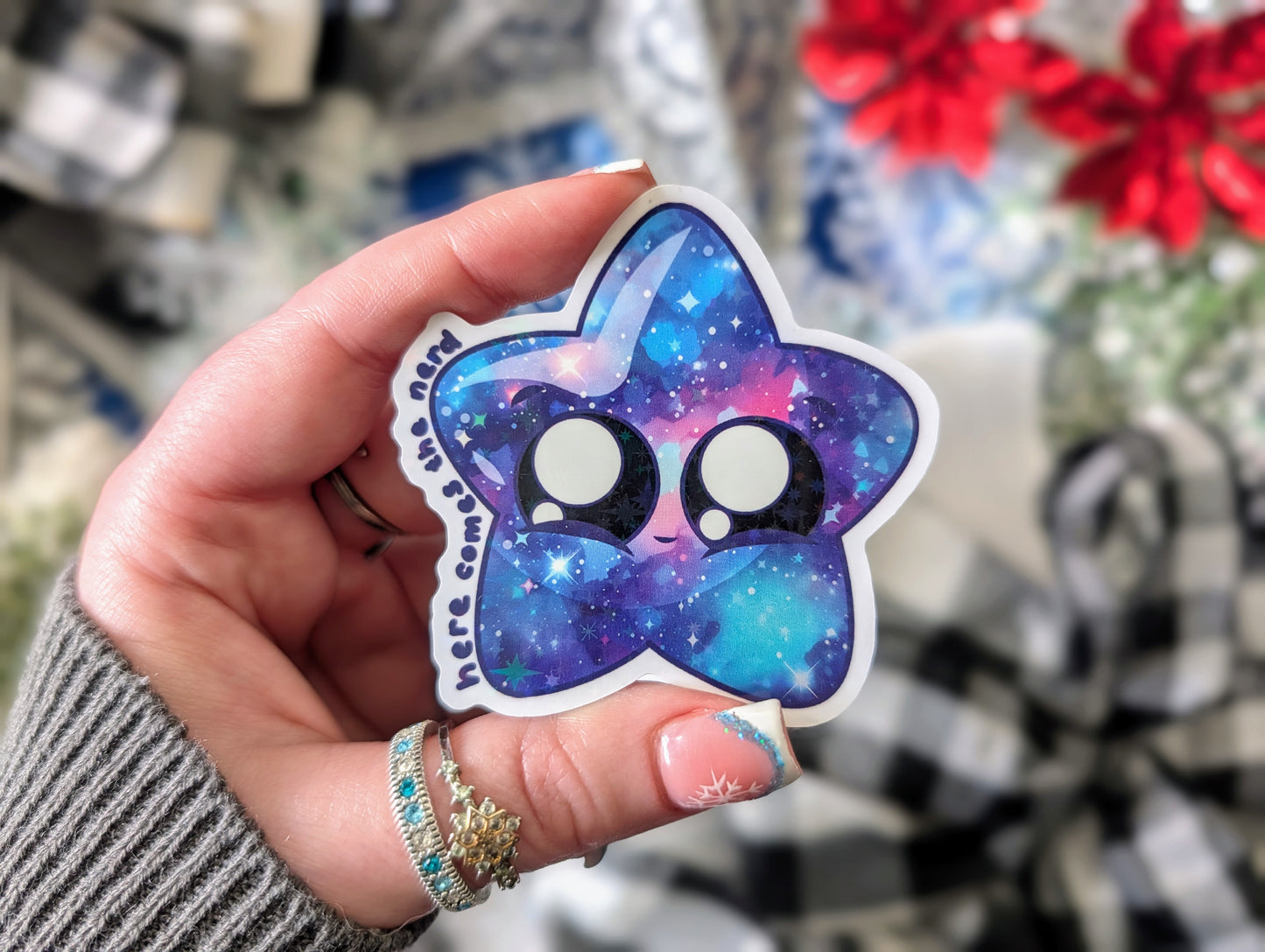 *MINI* Velaris/Terrasen inspired Star Chonks - (2) Holographic Vinyl Stickers