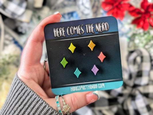 Chika's Doodles: Pastel Sparkles - (6) Super Mini Filler Pins