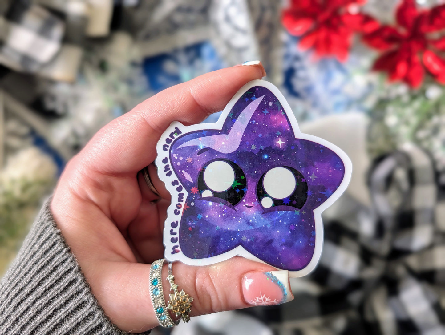 *MINI* Velaris/Terrasen inspired Star Chonks - (2) Holographic Vinyl Stickers
