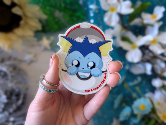 Catch 'em Water Floof - Vinyl Sticker (FREEEEE Shipping!)